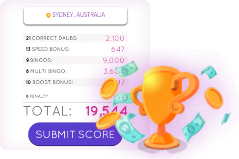 In-game screenshot showing a score total and trophy